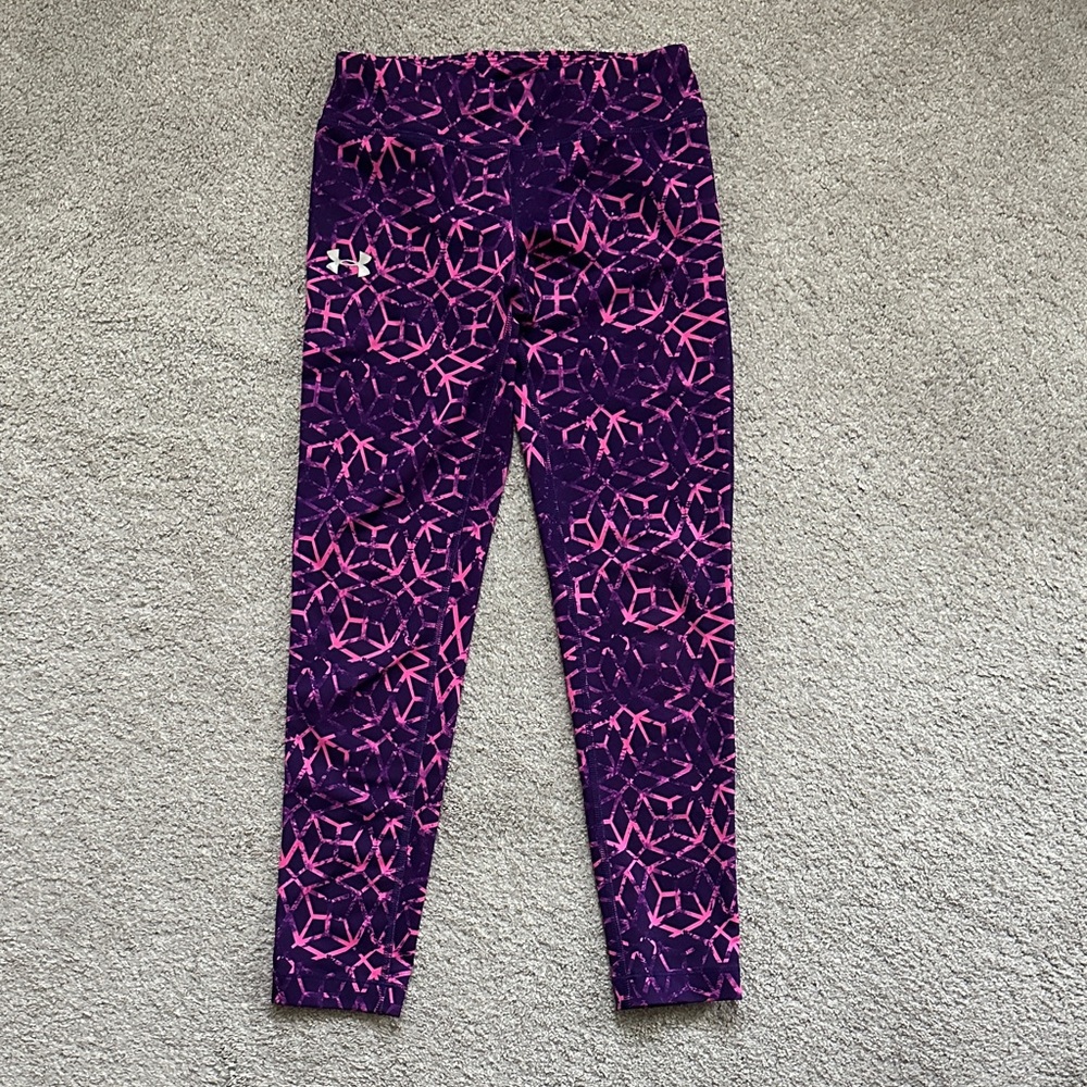 Under Armour Kids' Purple and Pink Pattern Leggings